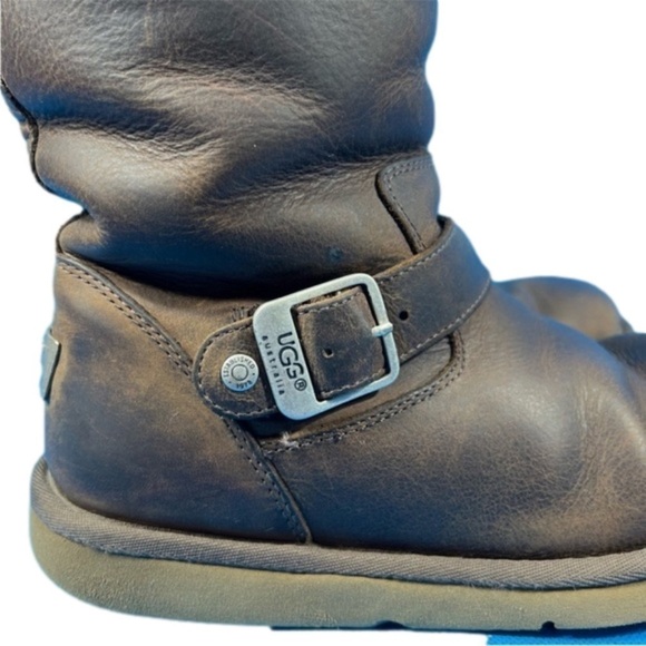 UGG Brown Ankle Boots with Buckle Detail - Picture 11 of 14